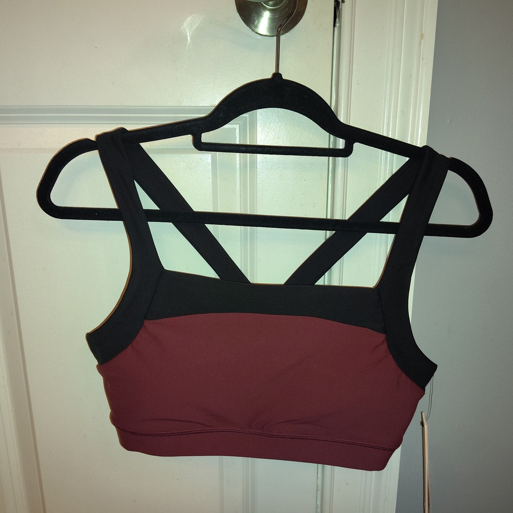 Aqua Burgundy and Black‎ Sports Bra